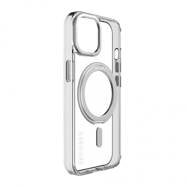 iPhone 15 Deksel Recycled Plastic Transparant Loop Stand Back Cover Klar