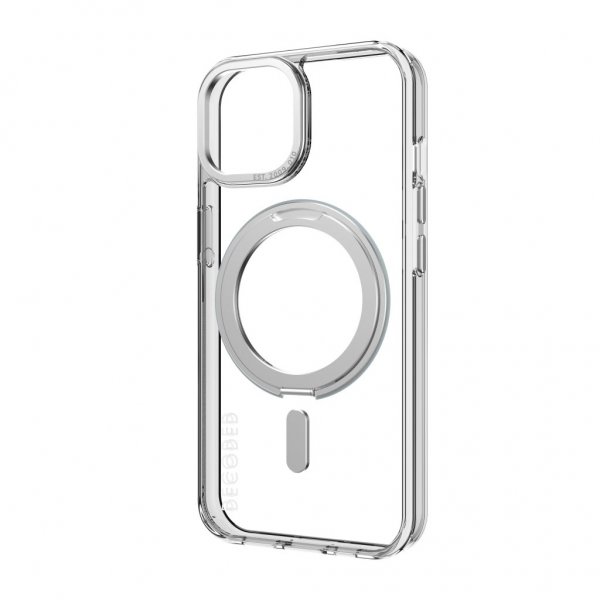 iPhone 15 Deksel Recycled Plastic Transparant Loop Stand Back Cover Klar