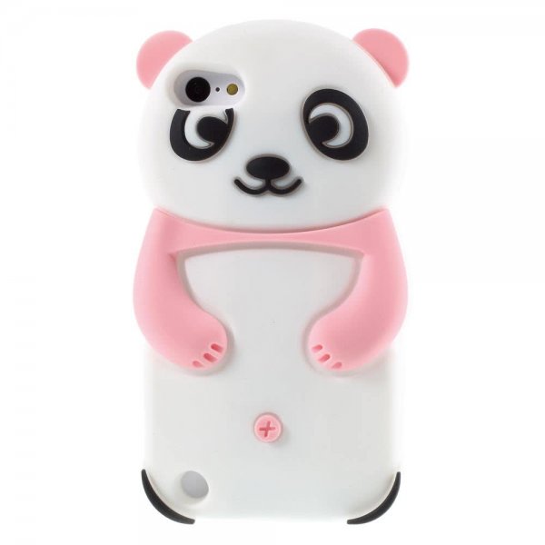 iPod Touch 2019 Deksel Silikon 3D Panda HHvit Rosa
