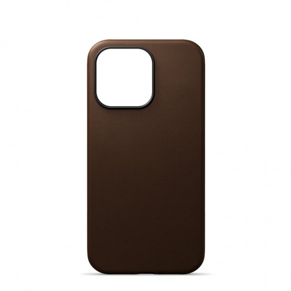 iPhone 13 Pro Deksel Ekte Skinn MagSafe Mørkebrun