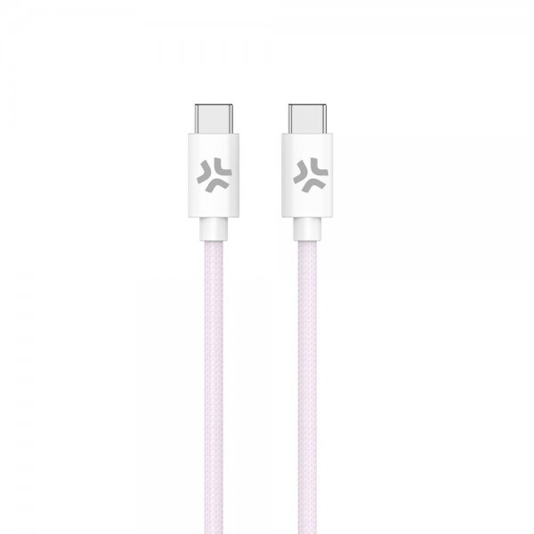 Kabel Cotton Braided USB-C/USB-C 1.5m Rosa