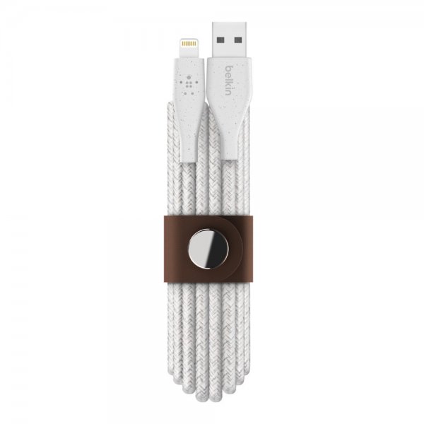 Kabel DuraTek Plus Lightning till USB-A 1.2 meter Hvit