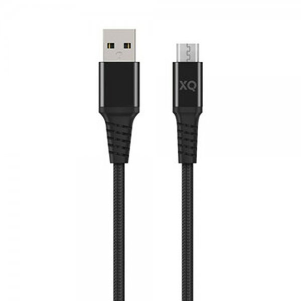 Kabel Flettet USB-A/Micro-USB 2m Svart
