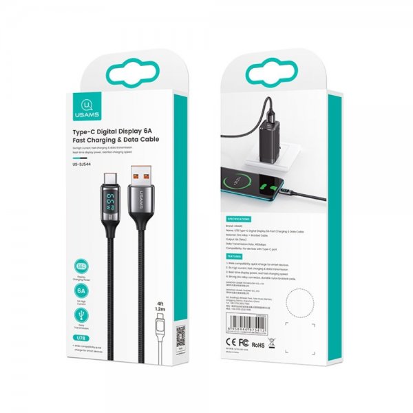 Kabel U78 Display USB-A/USB-C 1.2 m Vit