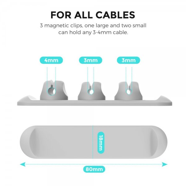 Kabelholder WG15 Magnetisk Grå