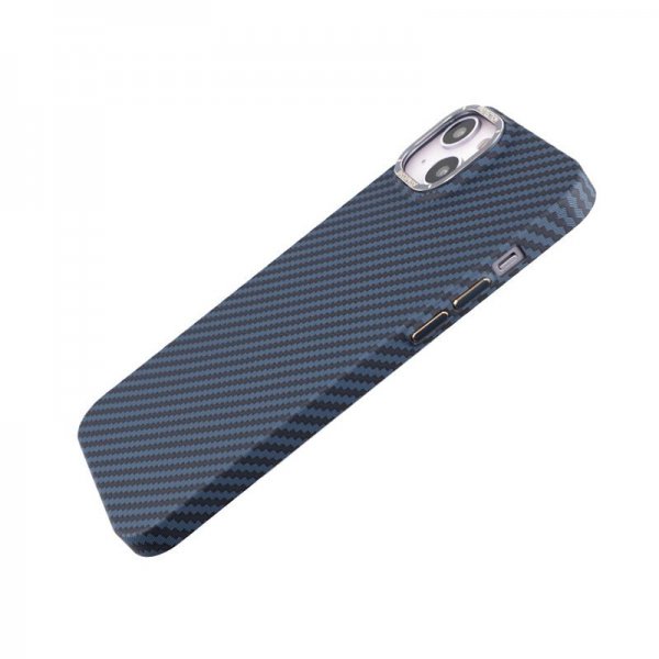 iPhone 14 Plus Deksel Karbonfibermønster Blå