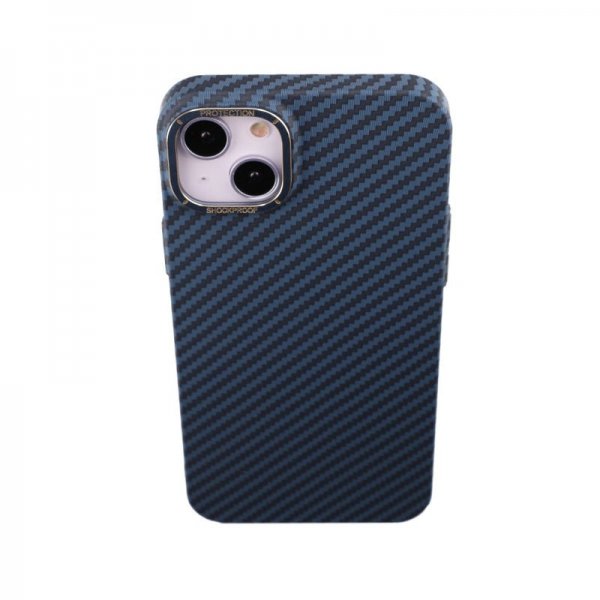 iPhone 14 Plus Deksel Karbonfibermønster Blå