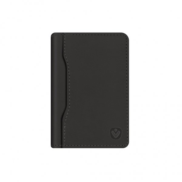 Kortholder Card Wallet Snap Leather Svart