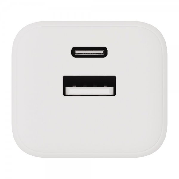 Lader 20W Double USB-C/USB-A GaN Hvit