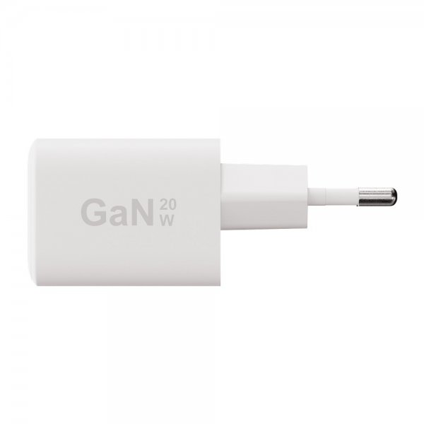 Lader 20W Double USB-C/USB-A GaN Hvit