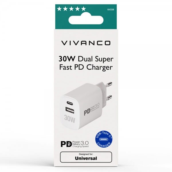 Lader 30W Dual Super Fast PD Charger