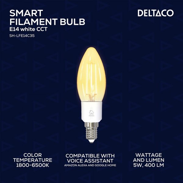 LED-lampe Filament E14 WiFi 4.5W