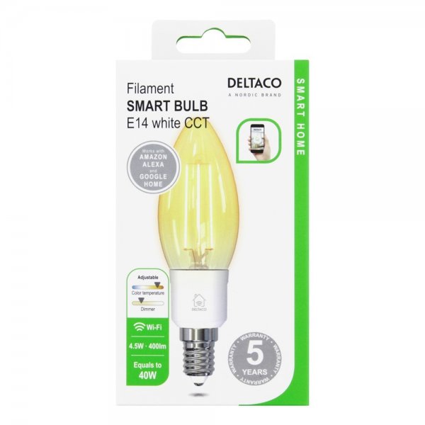 LED-lampe Filament E14 WiFi 4.5W