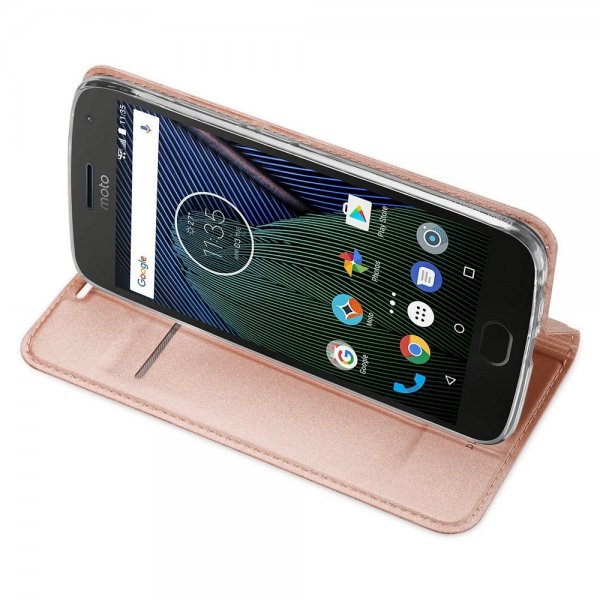 Motorola Moto G5 MobilEtui PU-skinn RoseGUll