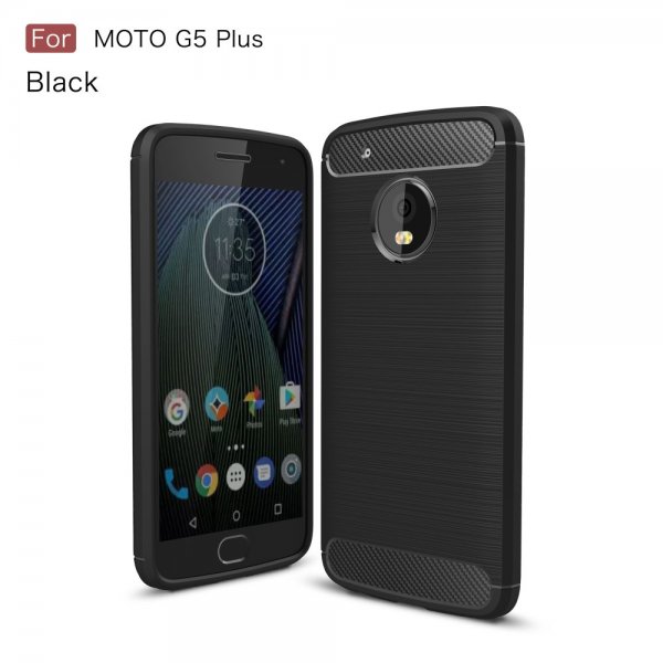 Motorola Moto G5 Plus Deksel Karbonfibertekstur Svart