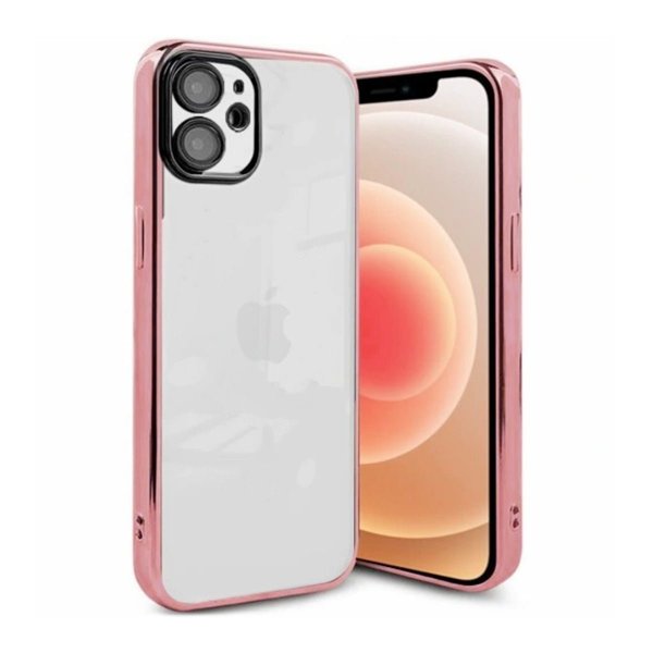 iPhone 11 Deksel Glitter Transparent Støtsikker Rosa