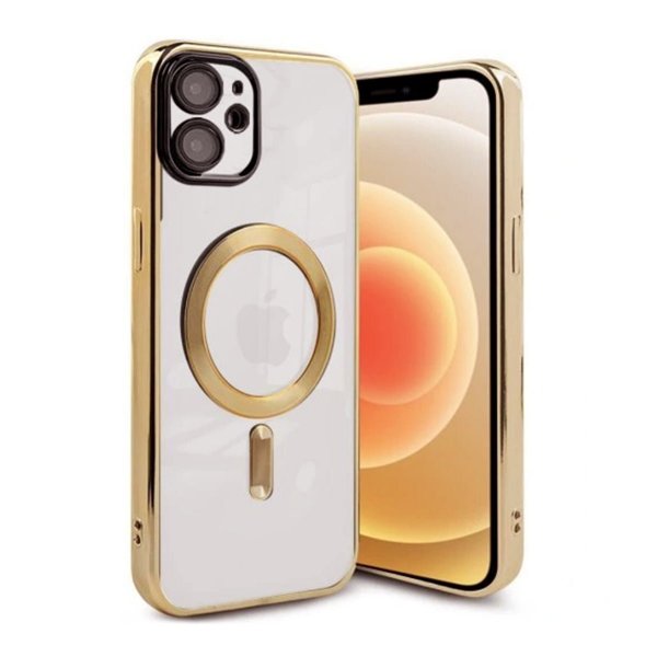 iPhone 11 Deksel Glitter Transparent MagSafe Gull