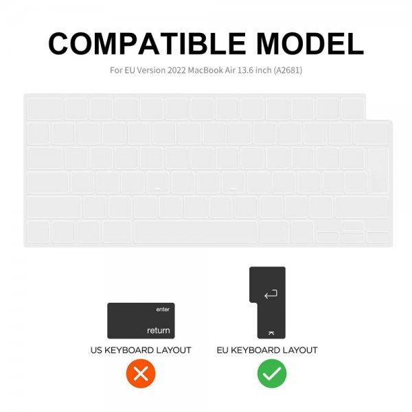 Macbook Air 15 M2 (A2941) Deksel Tastaturbeskytter Mørkeblå