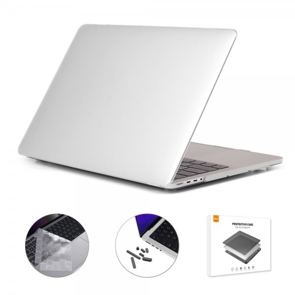MacBook Pro 14 (A2442) Deksel Tastaturbeskytter Transparent Hvit