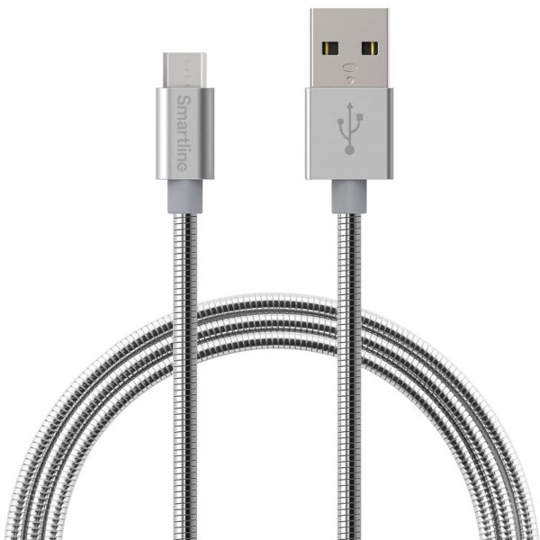 Micro-USB Kabel 1m Metallic Sølv