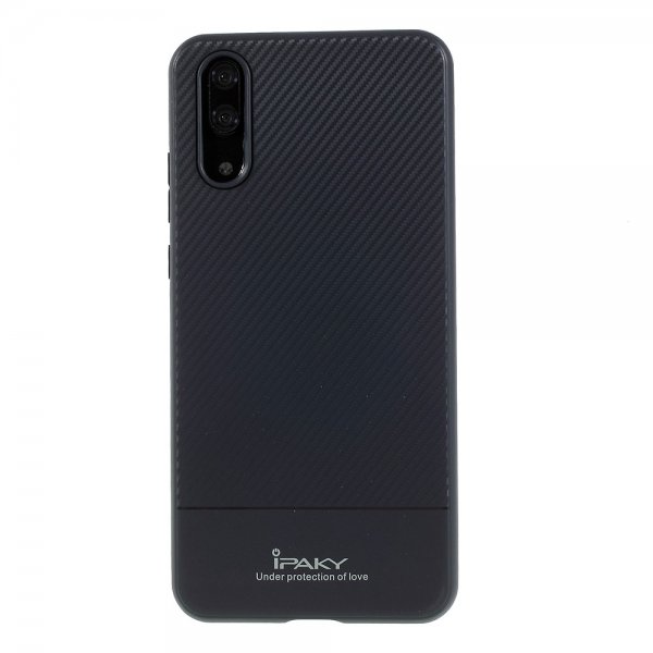 MobilDeksel till Huawei P20 Karbonfibertekstur Børstet MörkBlå