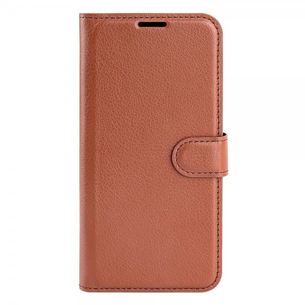 Motorola Edge 30 Etui Litchi Brun