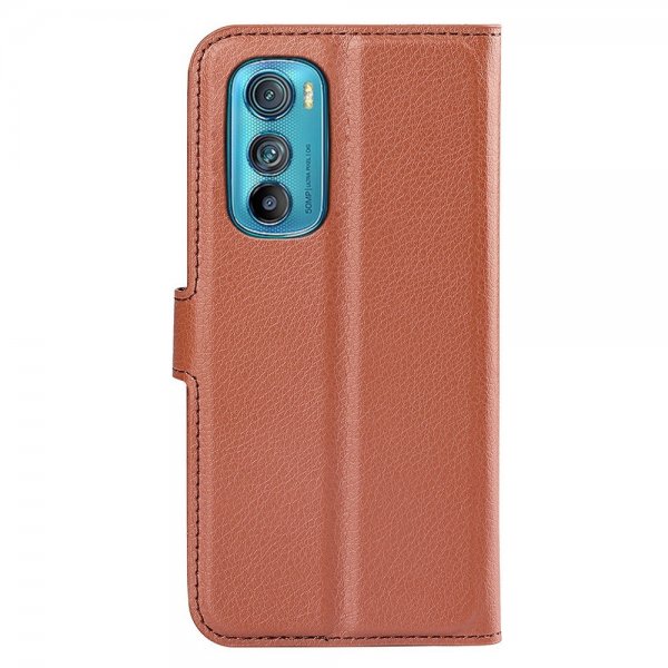 Motorola Edge 30 Etui Litchi Brun