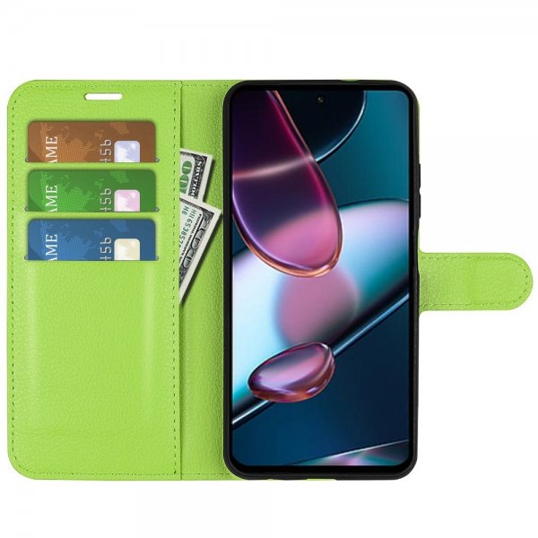 Motorola Edge 30 Etui Litchi Grønn