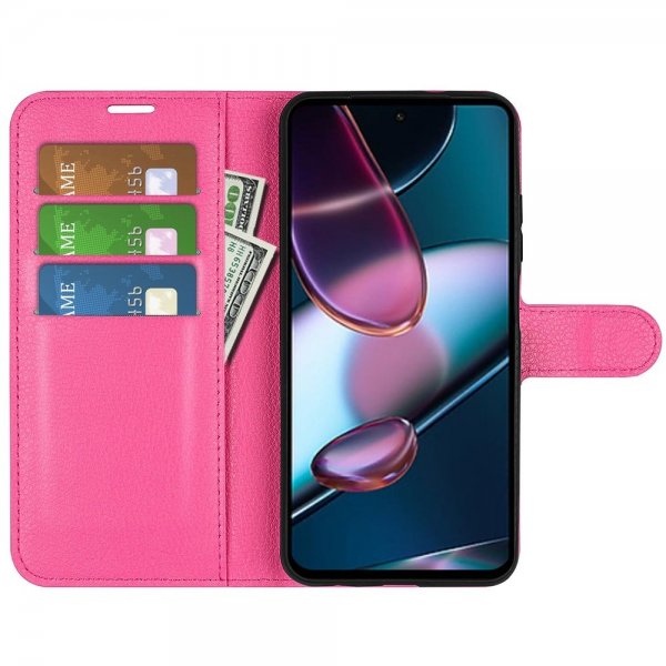 Motorola Edge 30 Etui Litchi Magenta