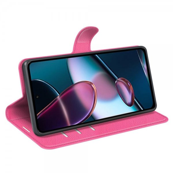 Motorola Edge 30 Etui Litchi Magenta
