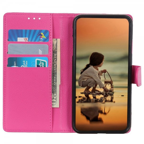 Motorola Edge 30 Etui Litchi Magenta