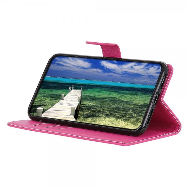 Motorola Edge 30 Etui Litchi Magenta