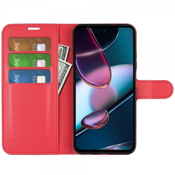 Motorola Edge 30 Etui Litchi Rød