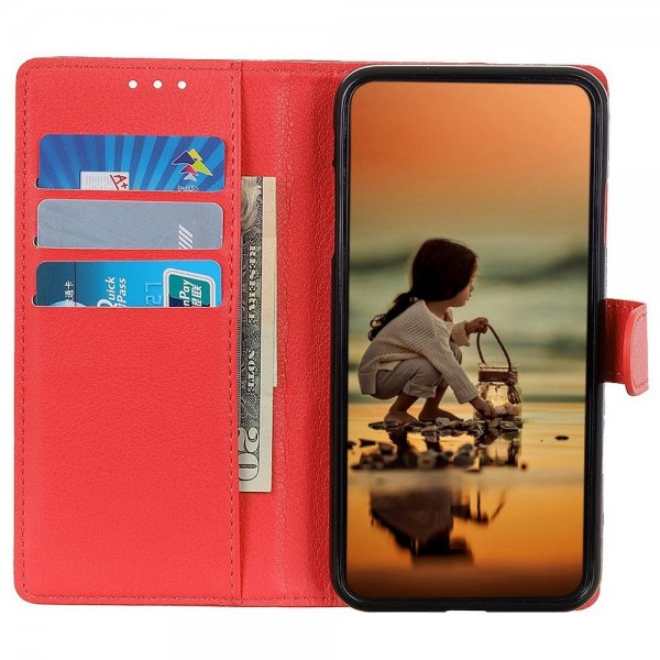 Motorola Edge 30 Etui Litchi Rød