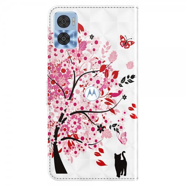 Motorola Moto e22i Etui Motiv Katt Og Tre
