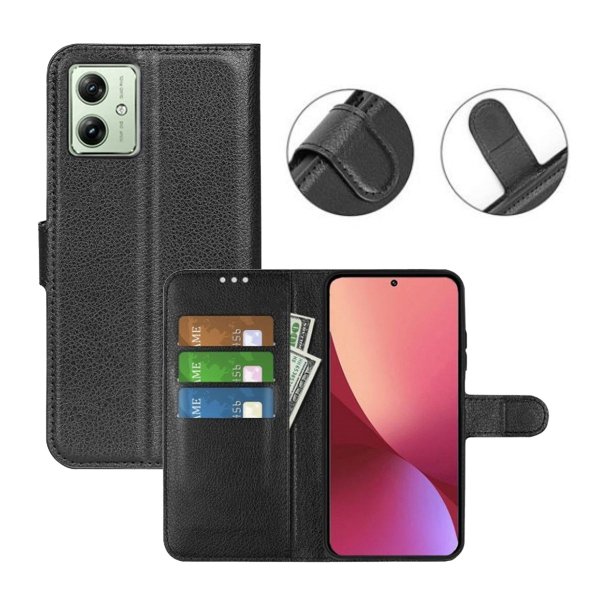 Motorola Moto G54 Etui med Stativ Svart