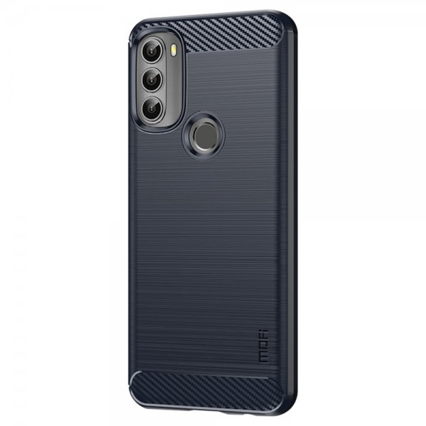 Motorola moto g71 5G Deksel Børstet Karbonfibertekstur Blå