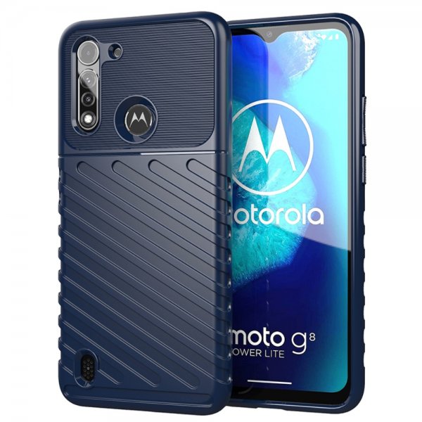 Motorola Moto G8 Power Lite Deksel Thunder Series Blå