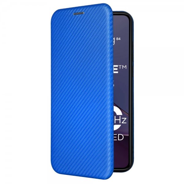 Motorola Moto G84 Etui Karbonfibertekstur Blå