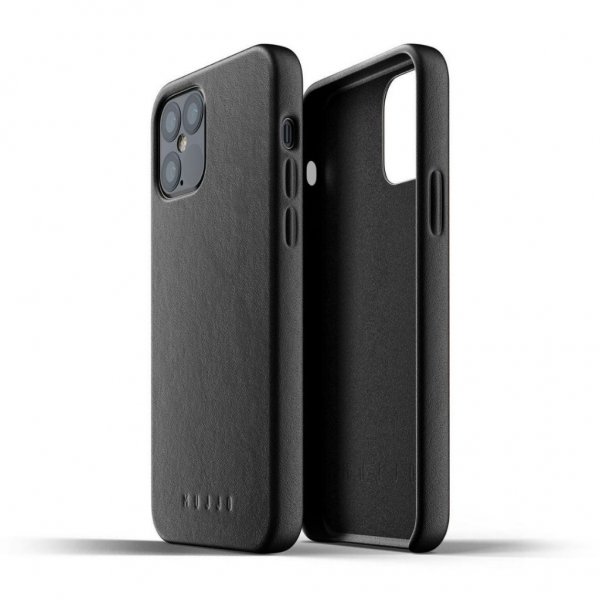 iPhone 12/iPhone 12 Pro Deksel Full Leather Case Svart