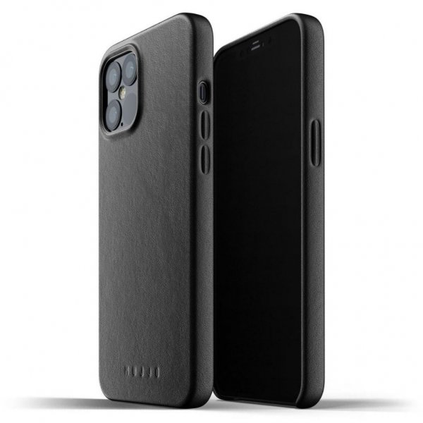 iPhone 12 Pro Max Deksel Full Leather Case Svart