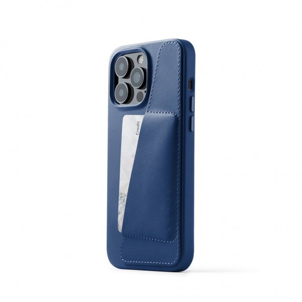 iPhone 14 Pro Max Deksel Full Leather Wallet Case Monaco Blue