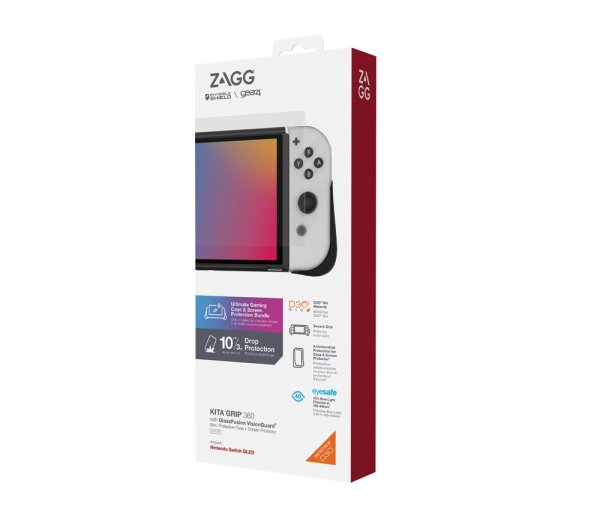 Nintendo Switch OLED Deksel Skjermbeskytter Kita Grip 360 Clear