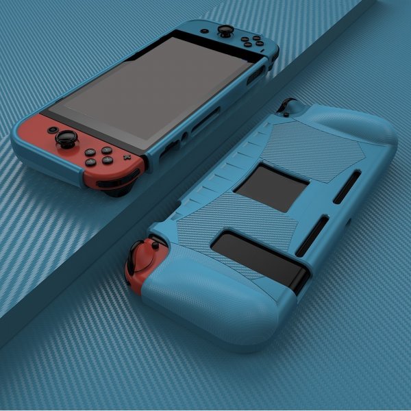 Nintendo Switch etui karbonfiber mønster blå
