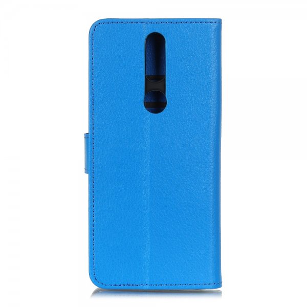 Nokia 2.4 Etui Litchi Blå