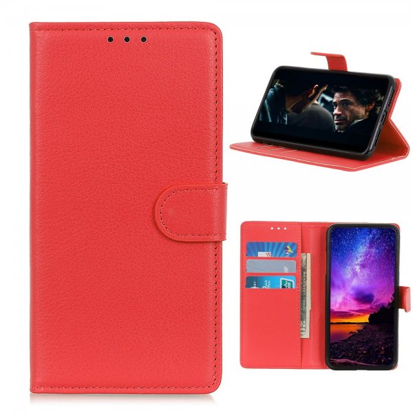 Nokia 3.4 Etui Litchi Rød