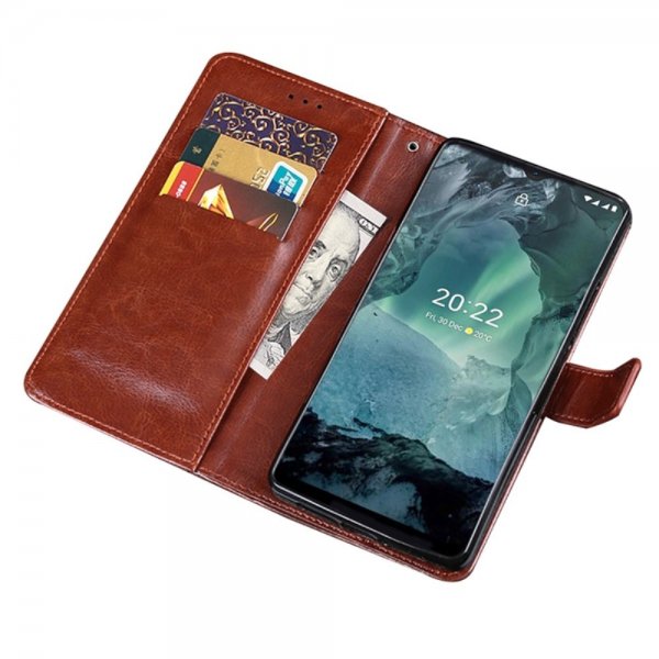 Nokia G11/G21 Etui Skinntekstur Brun