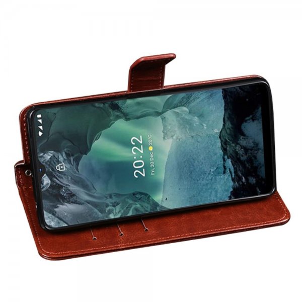 Nokia G11/G21 Etui Skinntekstur Brun