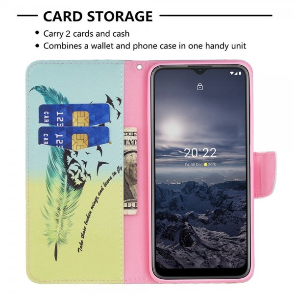 Nokia G11/G21 Etui Motiv Fjäder och Fugler