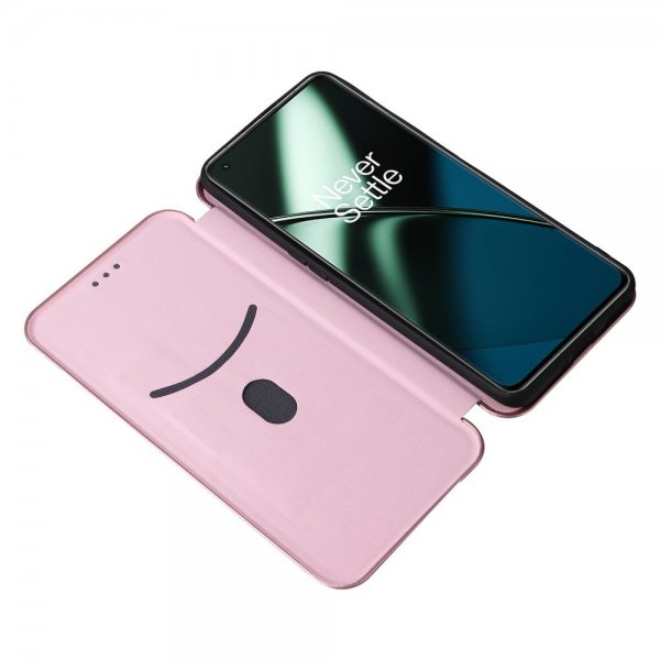 OnePlus 11 Etui Karbonfibertekstur Rosegull
